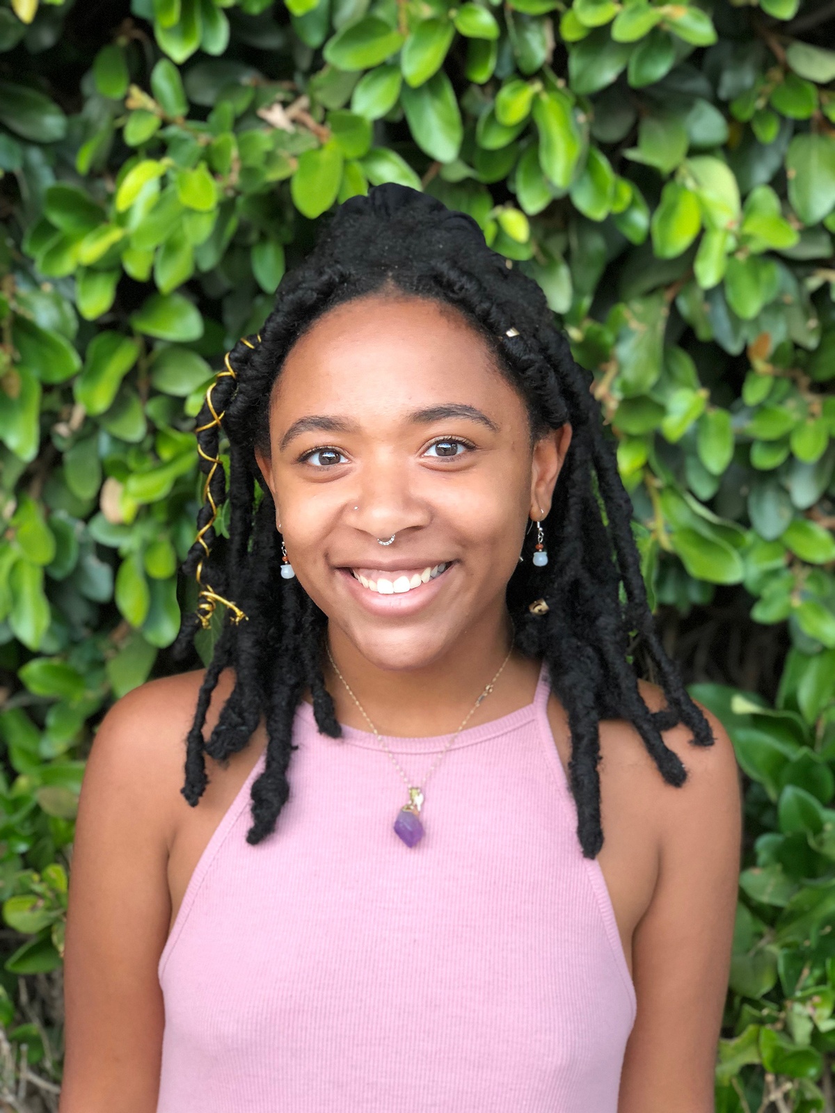 Portrait photograph of Jamayka Young, an intern at the A4 Arts Foundation from Stanford University.
