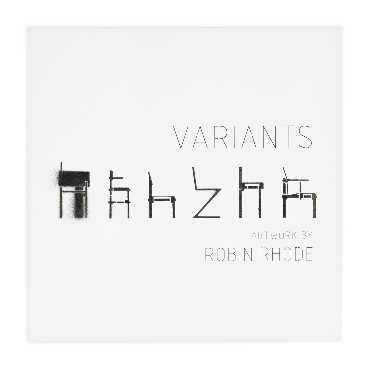 Photograph of the cover of Robin Rhode's 12" vinyl record 'Variants'.
