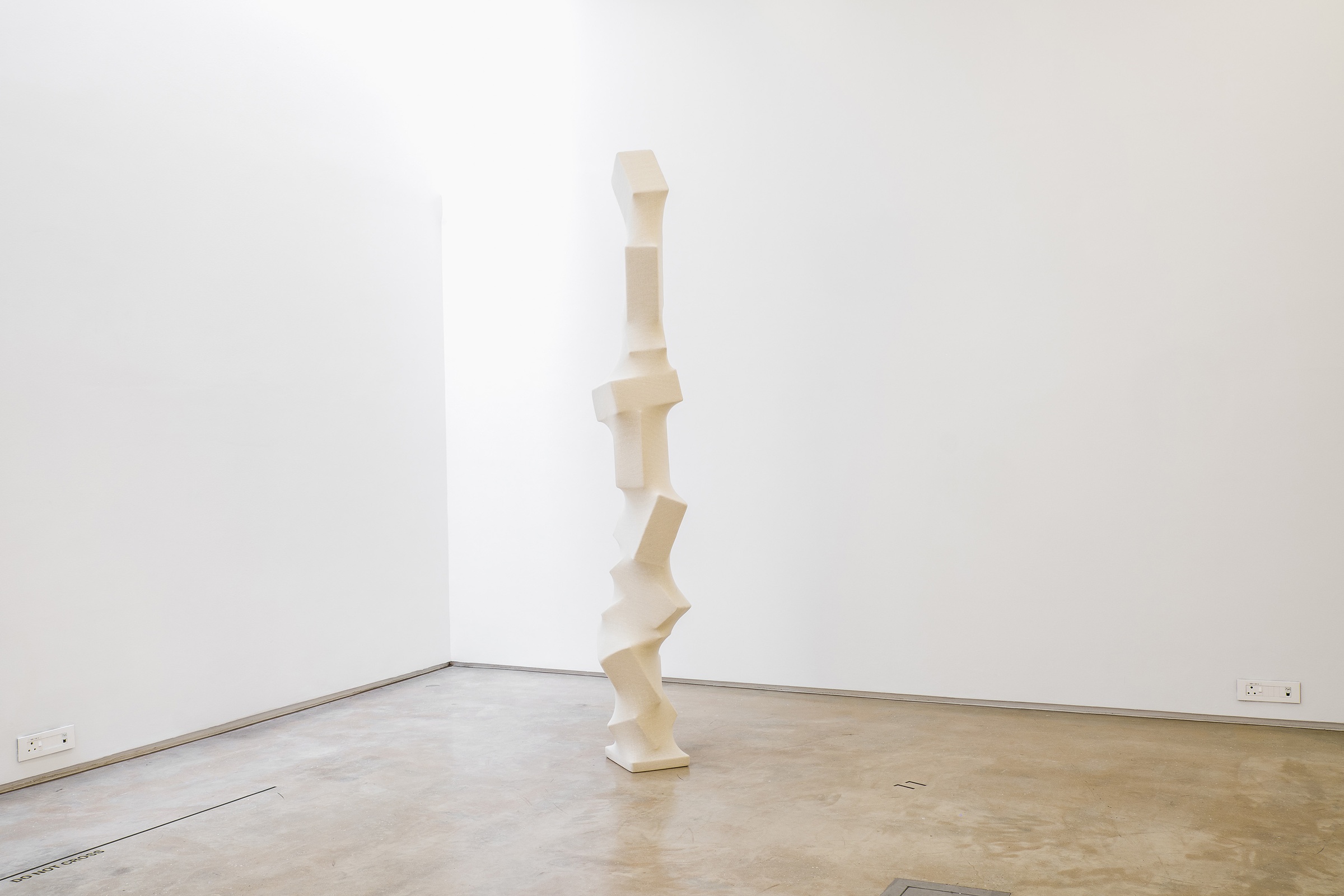 A photograph of Kyle Morland's mild steel, cardboard boxes and mutton cloth sculpture 'Nude'.
