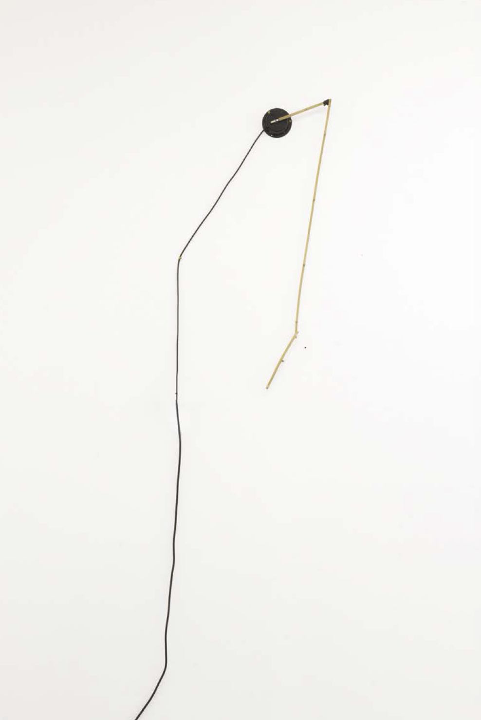 A photograph of Jared Ginsburg's motor, bamboo and pencil sculpture, 'Motor with Bamboo'.
