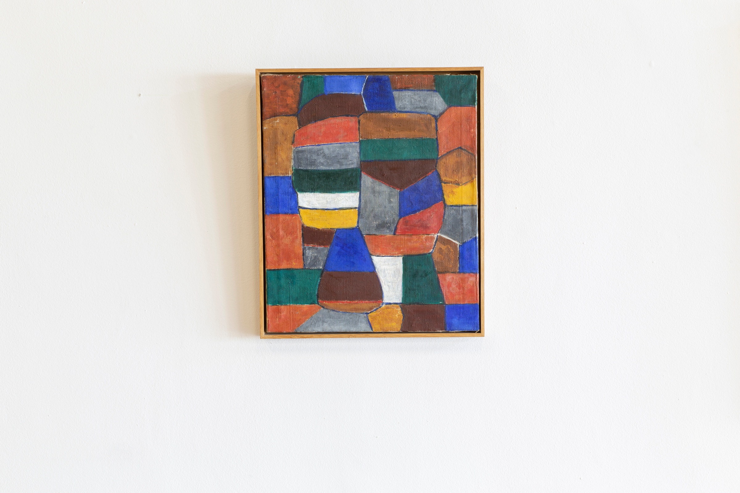 Photograph of Ernest Mancoba's oil on canvas work, 'Untitled (1951)'.
